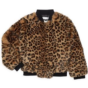 Apparis Women’s Ayesha Leopard-Print Faux Fur Bomber